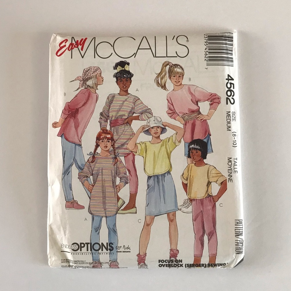 🧵3for12🧵 VTG McCall’s Pattern 4562 Child’s Top Tunic Skirt Pants Cummerbund